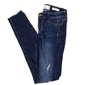 Hollister Distressed Fray Hem Skinny Jeans
